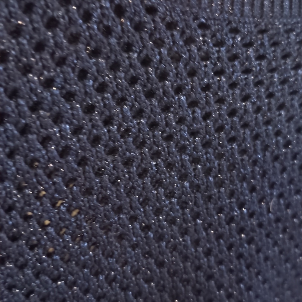 Talbots Navy Metallic Open Weave Scoop Neck Sweater - Picture 3 of 5